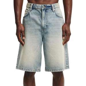 High Quality <b>Men</b> Casual Baggy <b>Jeans</b> Shorts Cotton Loose Fit Breathable Summer Street Wear Vintage Stylish Design - Product Image 3