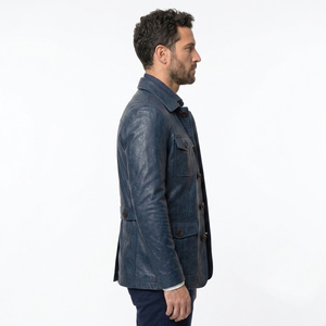 Men's Premium <b>Leather</b> Coat Business <b>Blazer</b> Men Full Sleeve Turn Down Collar <b>Leather</b> <b>Blazer</b> Men's <b>Leather</b> Coat for Office - Product Image 3