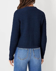 Women Knitted <b>Cardigan</b> Long Sleeve Crew Neck Button Closure Solid Color Casual Wear Soft Acrylic Autumn Outerwear - Product Image 3