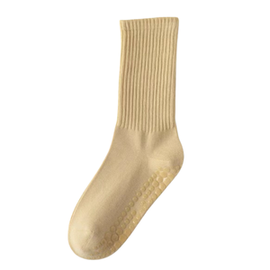 Chaussettes de yoga pour femmes, mi-mollet, tricotées, épaisses, solides, professionnelles, pour fitness, Pilates, sport, antidérapantes, multicolores, pour jeunes, printemps-automne - Product Image 5