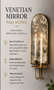 Framed Brass Wall <b>Mirror</b> With Candle Holder Contemporary Decorative Accent <b>Hanging</b> Abstract Geometric Design - Product Image 6