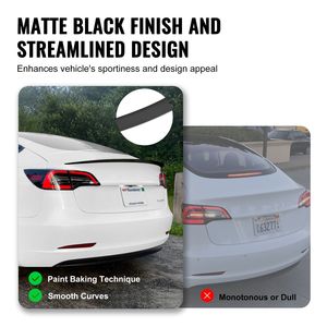Spoiler GT da 48,2 Pollici per Tesla Model 3, Materiale ABS Verniciato ad Alta Resistenza, Spoiler Posteriore a Coda d'Anatra - Product Image 4