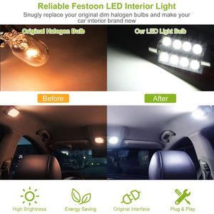 14pcs T10 41mm Festoon LED Light Bulbs 6000K White for Interior Dome Map License <b>Plate</b> Trunk <b>Side</b> & Positioning Lights - Product Image 4