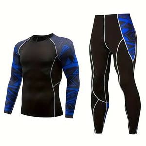 Ensemble de vêtements de sport compressifs 2 pièces pour MMA et boxe, sublimation personnalisée disponible, meilleure qualité, t-shirt et leggings. - Product Image 1