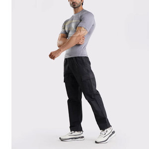 T-shirts de compression en polyester/coton pour hommes, avec logo frontal, manches courtes, pour la gym et le fitness, respirants, séchage rapide, écologiques, vente en gros - Product Image 3