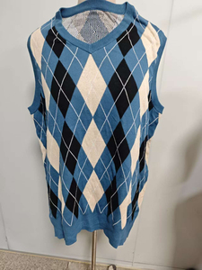 Custom Logo OEM Vibe Sewn <b>Argyle</b> Knitted Winter Men's Sleeveless <b>Sweater</b> Vest-Nylon/Acrylic off Shoulder - Product Image 3