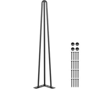 Set di 4 gambe a forcina nere da 26 pollici, capacità di carico 880 libbre (220 libbre ciascuna), gambe a forcina per scrivania, panca, tavolo da pranzo, con 3 aste, per parchi - Product Image 1