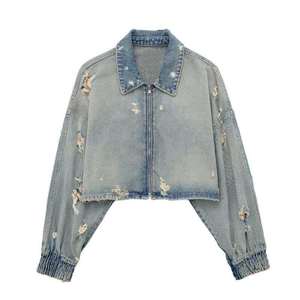 Loose Fit Women's <b>Denim</b> <b>Jacket</b> 90s Style, Everyday Wear Eco-Friendly Cotton Lining for Women - Product Image 1