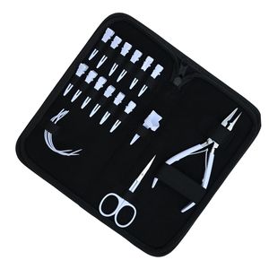 Kit de herramientas al por mayor para extensiones de cabello: Pinza crimpadora de microperlas, tijeras, agujas tipo C, separadores de cabello, clips de pico de pato para dedos - Product Image 1