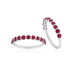 Bague Éternité Ivaan Jewels pour Femme en Argent Sterling 925 avec Rubis Naturel Rouge, Pierre Précieuse, Bande Complète, Bijoux de Mariage Tendance, Vente en Gros - Product Image 3