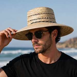 Straw Cowboy <b>Hat</b> Wide Brim Panama Style – Fishing <b>Sun</b> <b>Hat</b> Summer for <b>Men</b> Women Custom Logo Bulk Supplier - Product Image 4