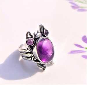 Amethyst 925 Sterling <b>Silver</b> Handmade Frog <b>Ring</b> Animal <b>Statement</b> Jewelry Gift For Him Anniversary <b>Ring</b> - Product Image 6