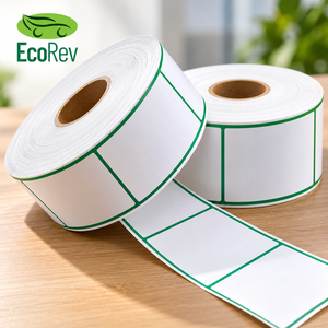 Étiquette de bagage thermique pour compagnies aériennes 48-70 g/m² en papier kraft noir enduit de PE, biodégradable, en rouleau, 53,9 cm x 5,5 cm, résistant à la déchirure - Product Image 1