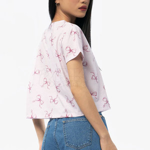 เสื้อครอปท็อปผู้หญิง สไตล์ล่าสุด ขายดี ผลิตจากผ้าฝ้าย 100% ระบายอากาศได้ดี แห้งเร็ว เหมาะสำหรับใส่ลำลองในฤดูร้อน - Product Image 2