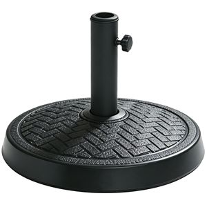 Base per Ombrellone Rotonda in Resina Nera da 16 Pollici per Tavolo da Patio - Product Image 1