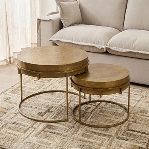 New Design Metal <b>Side</b> <b>Tables</b> Handmade Living Room Furniture Hammered Texture <b>Round</b> Top Metal <b>Side</b> <b>Tables</b> - Product Image 1