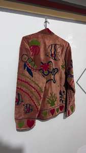 Veste en velours cuivré Handmaid Suzani, motif étoile de mer brodé, manteau bohème, cadeau pour une amie - Product Image 5