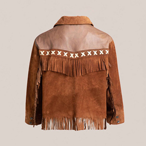 Premium Western Fringe <b>Suede</b> Leather <b>Jacket</b> Classic Cowboy Style Fashion Outerwear Manufacturer Bulk Supply - Product Image 3