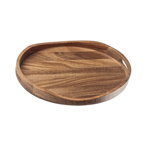 Premium Handmade Mango Wood Oval <b>Round</b> <b>Tray</b> for Dining <b>Table</b> Coffee <b>Table</b> Kitchen Decor Hotel Restaurant Food <b>Trays</b> - Product Image 1