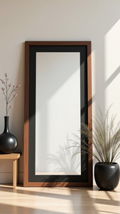 Miroir artisanal en bois écologique, luxe moderne, style bohème indien, avec cadre en MDF. - Product Image 5