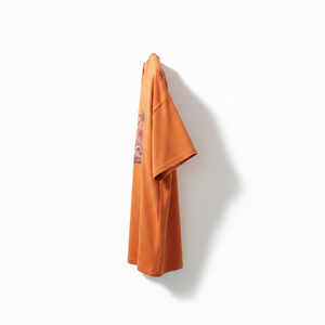Camiseta de Hombre con Estampado Tropical Atardecer Naranja, Manga Corta, Cuello Redondo, Informal, 100% Algodón, Transpirable, Corte Regular - Product Image 4