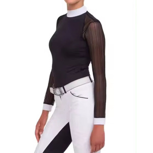 Factory Custom Women Equestrian Show Shirt Premium Horse Riding Performance Top - Product Image 4