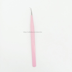 Prix de gros pince à épiler à bouts pointus incurvés volume professionnel/pince à épiler à extension de cils droite en acier inoxydable - Product Image 2