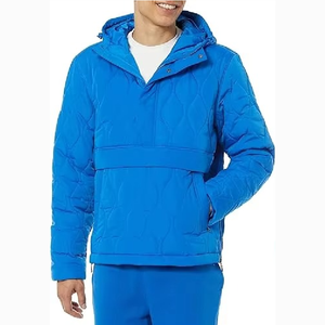 Blouson matelassé chauffant pour homme, style vintage, écologique, respirant, avec capuche, poche avant, coupe confortable et douillette pour l'automne - Product Image 1