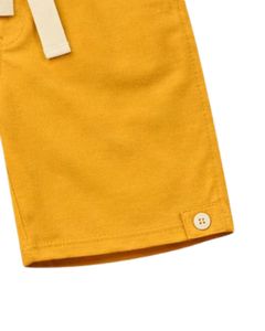 Custom Men Mustard Yellow Sleeveless Tank Top And Shorts <b>Set</b> Casual Summer Cotton Outfit Contrast Trim Drawstring Two Piece <b>Set</b> - Product Image 6