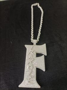 Collar con colgante de diamante moissanita letra F, plata de ley 925 - Product Image 4