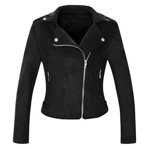 Best Selling Women's <b>Suede</b> Leather <b>Jacket</b> Custom Logo Breathable High Quality <b>Suede</b> Plain Dyed Leather <b>Jackets</b> - Product Image 4