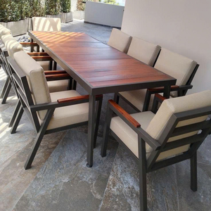Juegos de Comedor OEM ODM de Madera/Aluminio para 4/6/8 Personas, Mesa y Sillas de Patio para Exteriores, Cojines Personalizados + Colores + Tela + Tamaño - Product Image 5