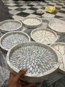 Plateau rectangulaire en imitation coquillage antique, fait à la main, de qualité supérieure, écologique, ensemble de brûleur, décoration d'intérieur, best-seller - Product Image 3