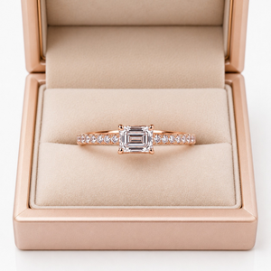 Anillo de Diamante Cultivado en Laboratorio con Corte Esmeralda, Oro de 10K, Joyería Fina de Lujo para Mujer, Claridad VVS VS, Regalo de Compromiso, Boda - Product Image 4