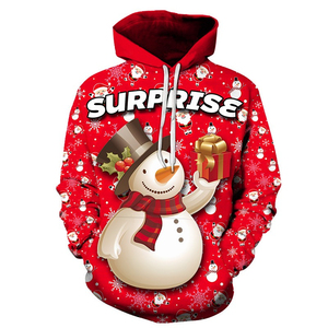 High Quality Custom Women's Casual Knitted Full Fleece Breathable Winter Hoodies 3D Sublimation Christmas Sweatshirts Wholesale - Product Image 1