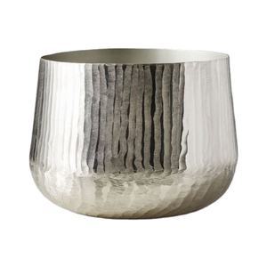 Antique Nickel <b>Ribbed</b> SandStone Aluminium <b>Vase</b> Home and Office Decor with Table Top Design - Product Image 1