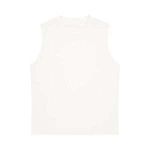 Men's <b>White</b> SpandexPolyester Print Breathable Quick Dry Eco-Friendly Casual Loose Fit Garment Dyed O-Neck <b>Tank</b> <b>Top</b> - Product Image 2