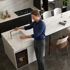Dalles de pierre frittée en porcelaine pleine masse haute brillance Vistaar Apolo Luxury 1600x3200mm pour hall et salle à manger, résistantes aux acides - Product Image 3