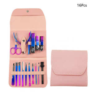 ชุดกรรไกรตัดเล็บสแตนเลส 4/12/16 ชิ้น สำหรับใช้ในร้านเสริมสวย ชุดเครื่องมือทำเล็บ สีไทเทเนียม ANAAIF - Product Image 4