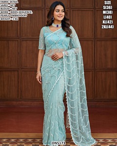 Sari noir brodé Grace pour femmes - Tenue de fête traditionnelle, anti-humidité et infroissable - Product Image 2
