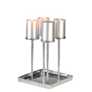 แท่นวางเทียนอลูมิเนียมดีไซน์หรูเทียนสี่เสาสำหรับตกแต่งบ้านทรงสูง - Product Image 1