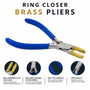 Pince à sertir les anneaux de perles, à mâchoires en laiton, outil de pose et de réparation de bijoux ZetomedPro - Product Image 3