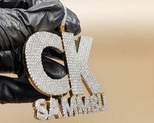 Colgante de Lujo con Inicial Personalizada de Moissanita VVS, Estilo HipHop, Letras en Plata 925, Colgante para Rapper, Colgante para Hombre - Product Image 2