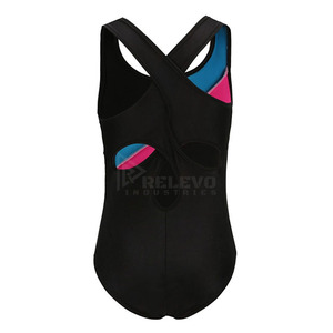 RELEVO Maillot de Ballet Personalizado sin Mangas para Mujer, Spandex/Poliéster, Estampado Digital, Rayas Diagonales, Ropa de Danza para Adultos, En Stock, Venta al por Mayor - Product Image 2