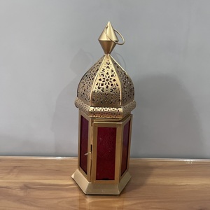 Artisan Design Decorative Iron <b>Lantern</b> with <b>Gold</b> Finish Home Decor Model L641 - Product Image 3