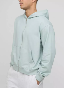 เสื้อฮู้ดโอเวอร์ไซส์แบบมีซิปของผู้ชายผ้าคอตตอน100% GSM 380ออกแบบได้ตามต้องการ - Product Image 2