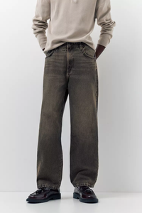 <b>Men's</b> Mid <b>Waist</b> Straight Leg Stonewashed Denim <b>Jeans</b> Casual Wear Autumn 100% Cotton Fabric Regular Fit Solid Color Quick Dry - Product Image 3