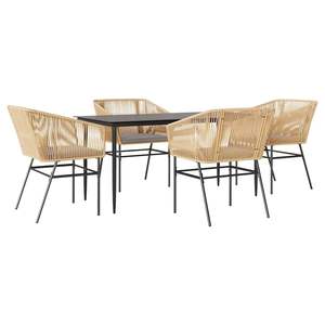 Conjunto de Comedor de Jardín de 4 Plazas en Ratán Sintético Negro con Fundas Extraíbles - Product Image 2