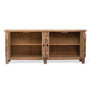 Aparador de Madera Rústico de Cuatro Puertas, Mueble de Almacenamiento, Consola de Madera Natural, Mueble para Sala de Estar Estilo Rústico - Product Image 2