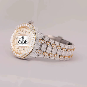 Reloj de Pulsera Refinado Elite de Cuarzo con Diamantes Cuadrados, Correa de Acero Inoxidable de 21 mm, Cristal de Zafiro D Color VVS1, Resistente al Agua, Estilo Antiguo - Product Image 3